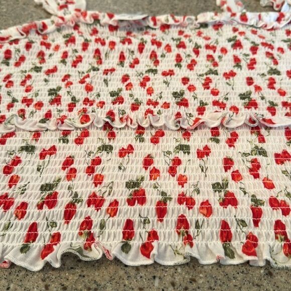 RUE21 Smocked Cherry Print Top *NEW* - Picture 4 of 11